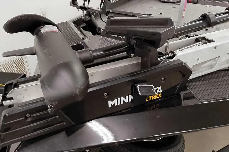 Slide: The Image of 2023 Ranger RT198P with Minn Kota Ultrex trolling motor, close-up view. - 9