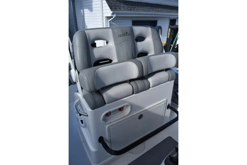 Slide: The Image of 2022 NauticStar 2602 Legacy boat hatch with stainless steel hinges and latch. - 21