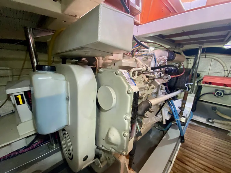 Slide: The Image of Engine room of a 1997 Grand Banks Classic yacht. - 50