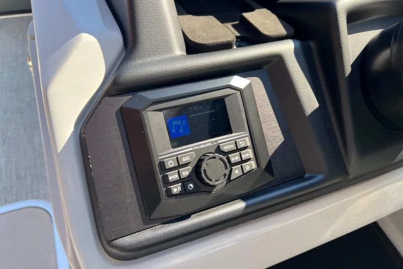 Slide: The Image of Dashboard of 2026 Alera M23Q featuring a Roswell audio control panel. - 8