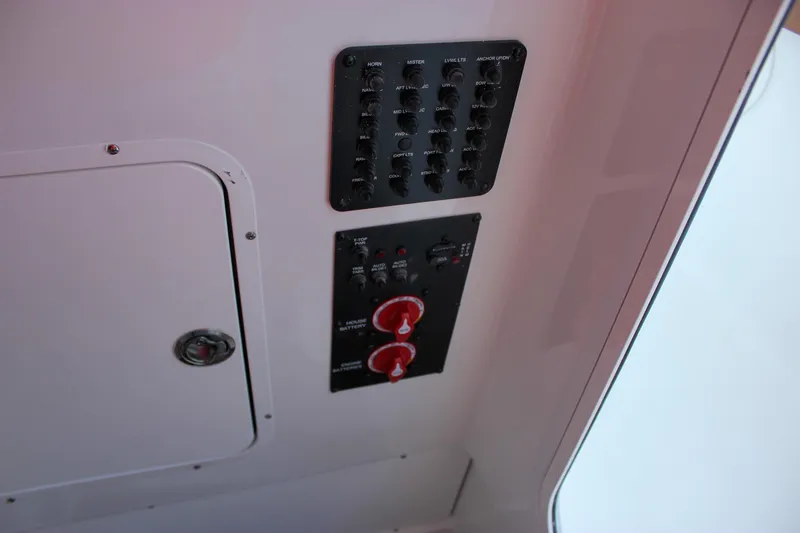 Slide: The Image of Control panel of 2026 Sea Hunt Gamefish 28 Forward Seating boat. - 27