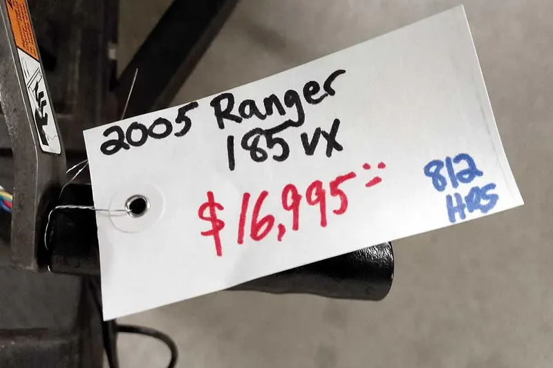 Slide: The Image of Price tag for 2005 Ranger 185 VX, listed at $16,995. - 4