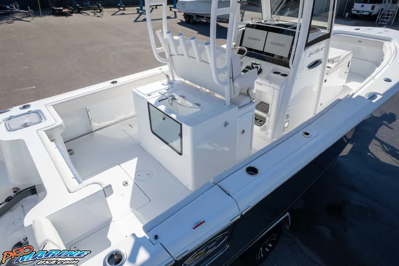 Slide: The Image of 2026 Sea Hunt Gamefish 28 Coffin Box boat interior with Garmin electronics. - 44