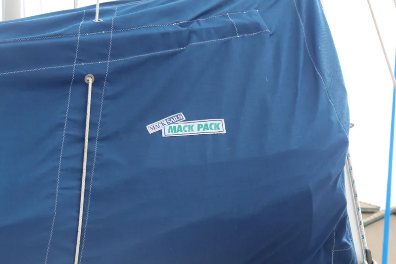 Slide: The Image of Blue Mack Sails Mack Pack on 1998 Nauticat 32 Pilothouse sailboat. - 30