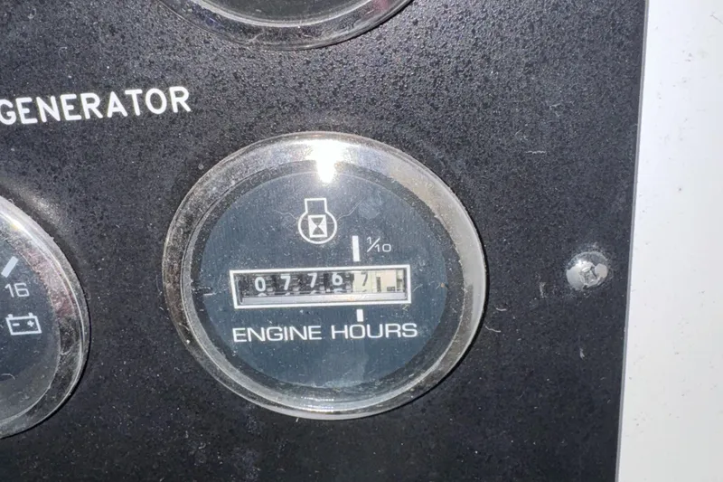 Slide: The Image of Engine hour meter showing 3767.1 hours on 2000 Sea Ray 460 Sundancer. - 37