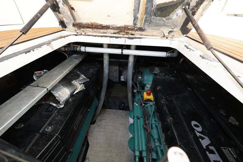 Slide: The Image of Engine compartment of 2007 Cranchi Mediterranee 50 HT yacht, showcasing mechanical components. - 30