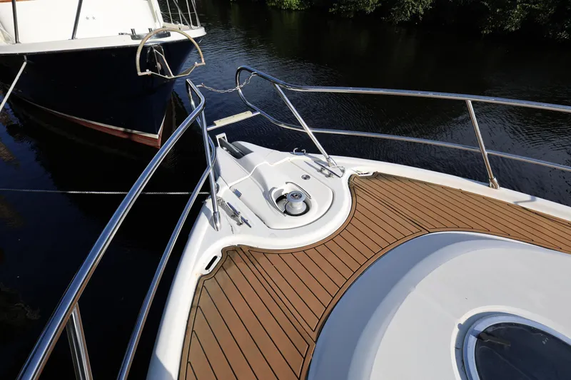 Slide: The Image of Bow of 2007 Cranchi Mediterranee 50 HT yacht with teak decking and railing. - 7
