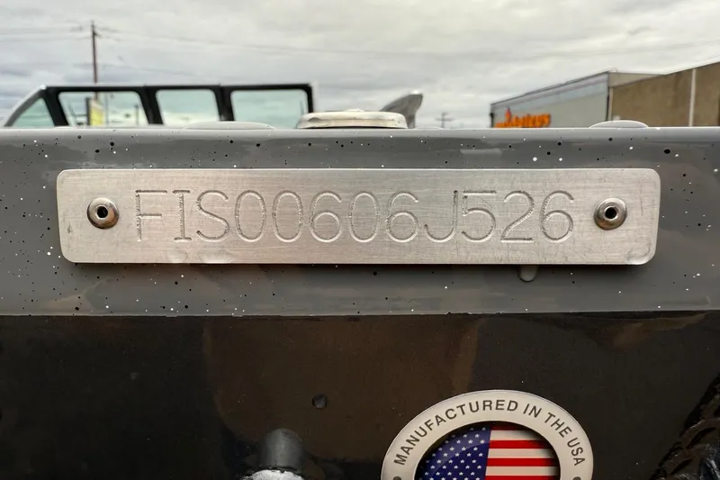 Slide: The Image of 2026 Fish Rite Sportsman 20 boat with visible hull identification number. - 23