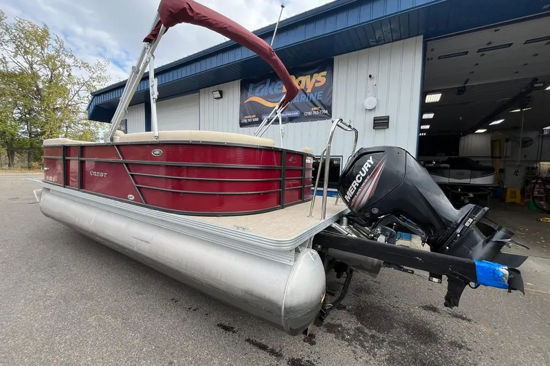 Slide: The Image of 2017 Crest I 220 L pontoon boat with Mercury outboard motor at Lakeside Marine. - 2