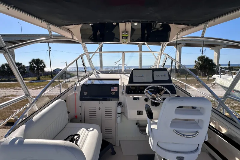 Slide: The Image of 2007 Grady-White Marlin 300 boat interior with Garmin navigation system. - 40