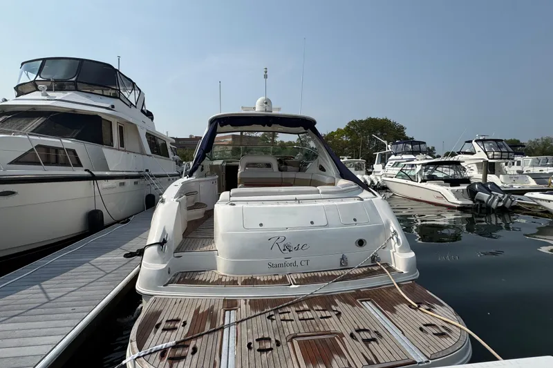 Slide: The Image of 2001 Sea Ray 540 Sundancer yacht docked in marina, Stamford, CT. - 3