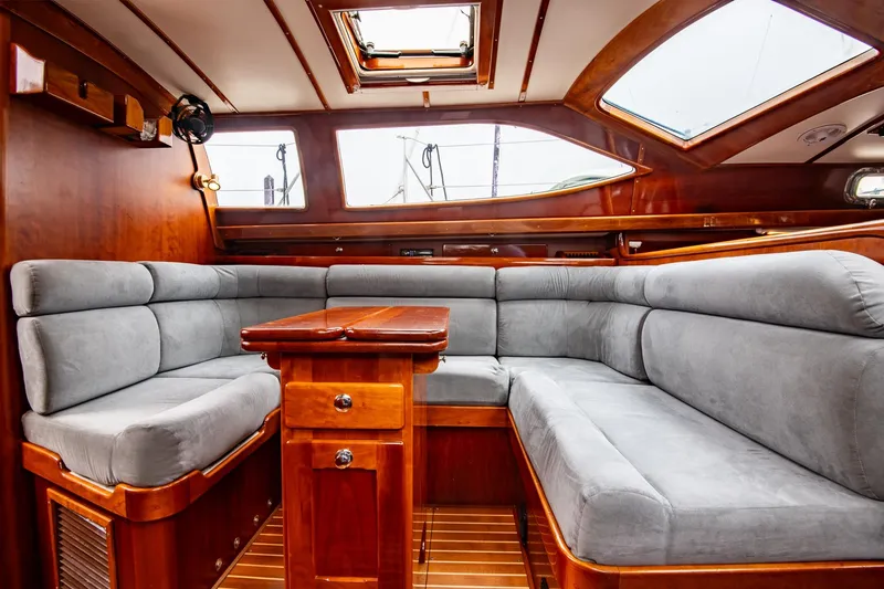 Slide: The Image of Luxurious interior of 2007 Morris Ocean Series 45 yacht with plush seating and wooden finishes. - 29