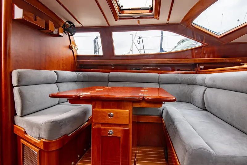 Slide: The Image of Luxurious interior of 2007 Morris Ocean Series 45 yacht with plush seating and wooden finishes. - 30