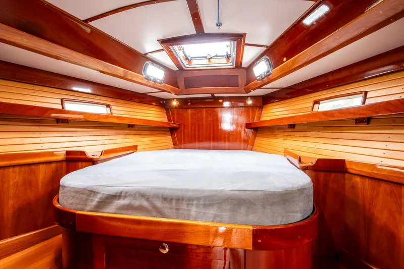 Slide: The Image of Luxurious wooden interior of 2007 Morris Ocean Series 45 yacht cabin. - 45