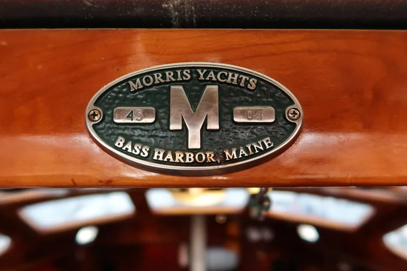 Slide: The Image of Plaque of Morris Ocean Series 45 yacht, Bass Harbor, Maine, 2007 model. - 54