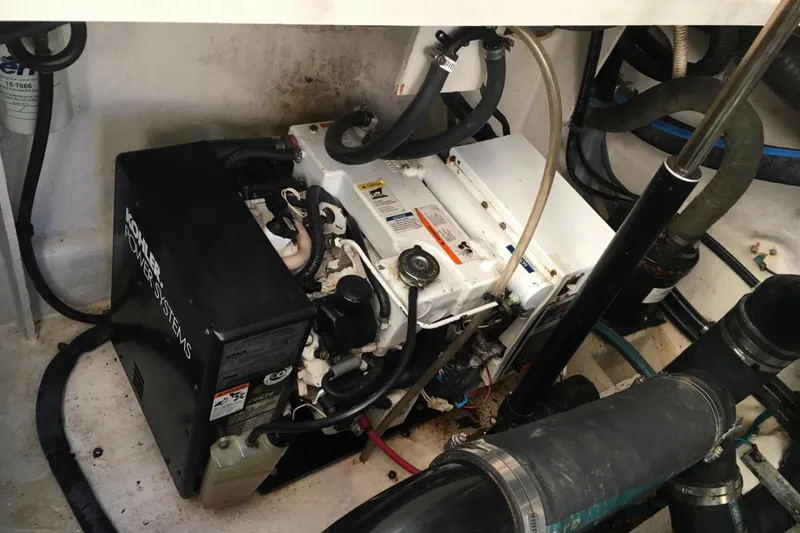 Slide: The Image of Engine compartment of 2007 Sea Ray 340 Sundancer with Kohler power system. - 32