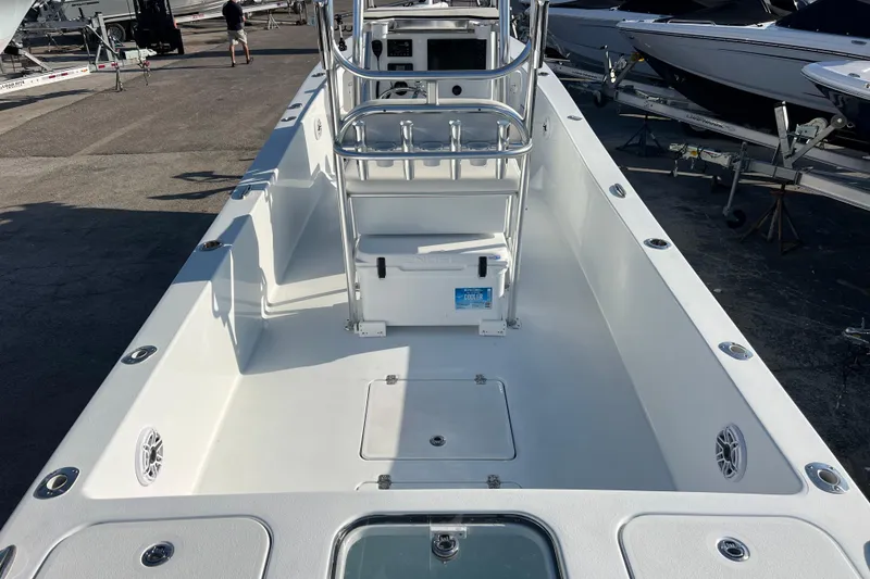 Slide: The Image of 2024 Andros Tarpon 26 boat interior, featuring spacious deck and modern design. - 15