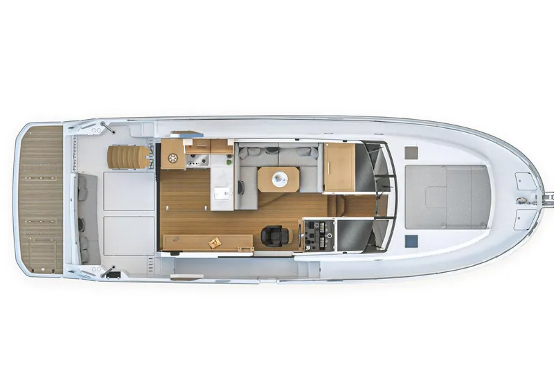Slide: The Image of 2026 Beneteau Swift Trawler 48 interior layout, featuring modern design and spacious living areas. - 53