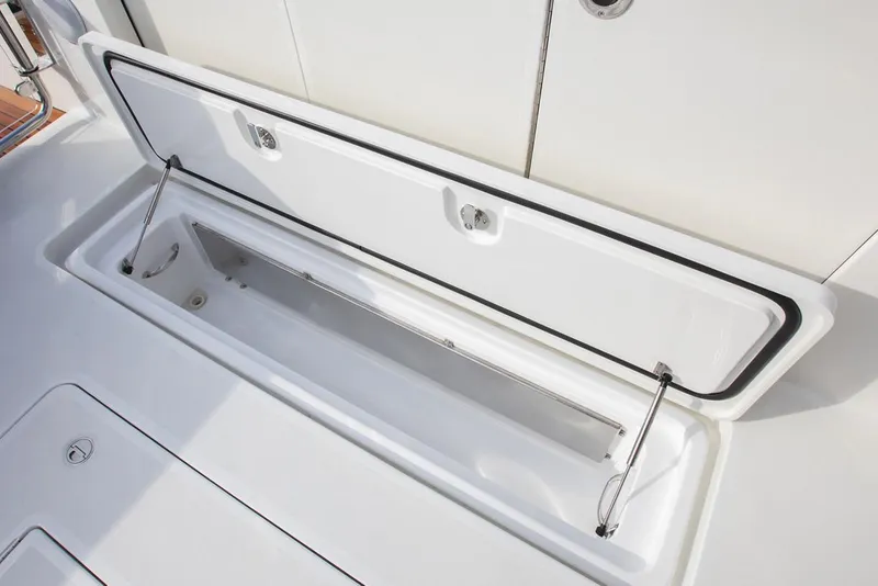 Slide: The Image of Manufacturer Provided Image: Open storage compartment on 2020 Ocean Alexander 45 Divergence Sport boat. - 17