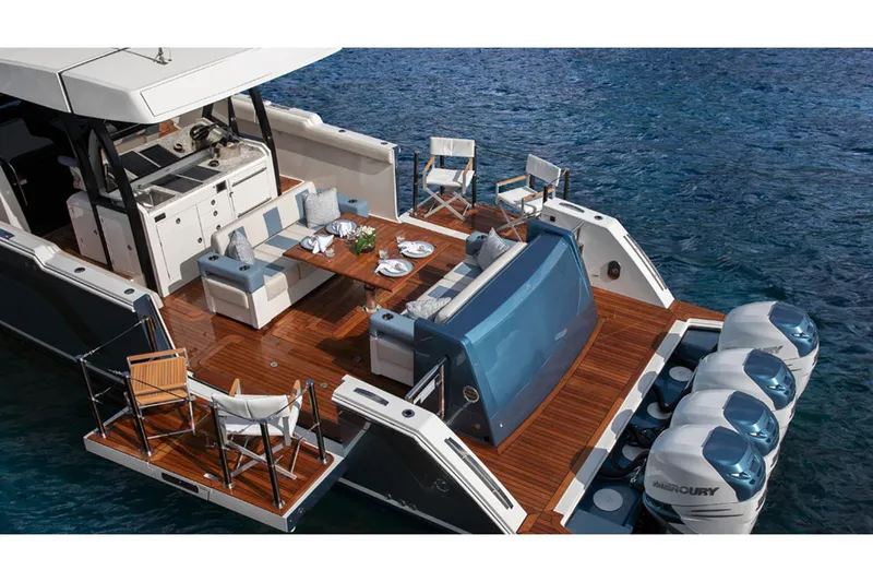 Slide: The Image of Manufacturer Provided Image: 2020 Ocean Alexander 45 Divergence Sport yacht with luxurious deck and powerful Mercury engines. - 23