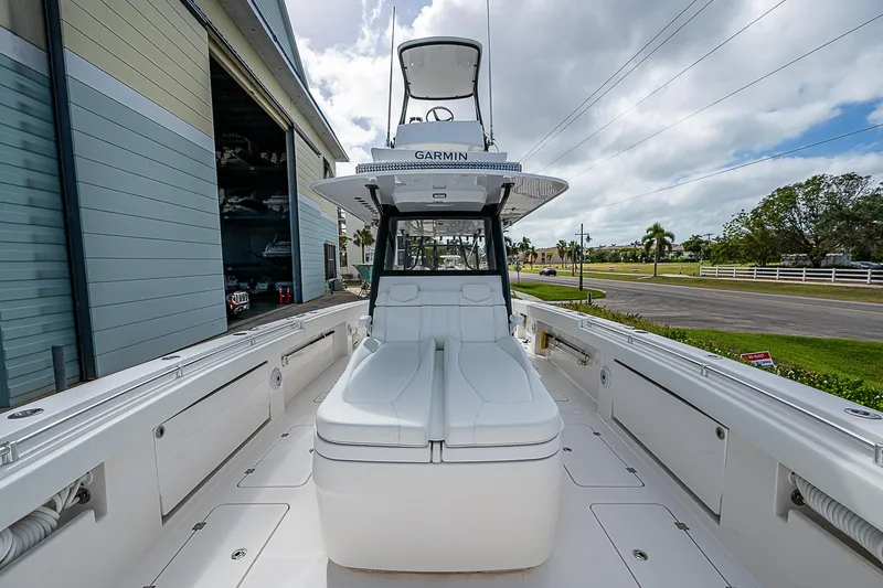 Slide: The Image of 2021 Invincible 40 Catamaran with spacious deck and modern design. - 31
