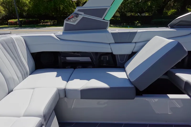 Slide: The Image of 2026 Malibu Wakesetter 22 LSV interior with luxurious seating and modern design. - 22