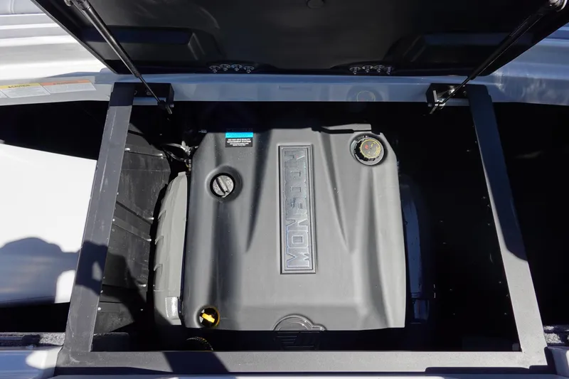 Slide: The Image of Engine compartment of 2026 Malibu Wakesetter 22 LSV, featuring Monsoon engine. - 43