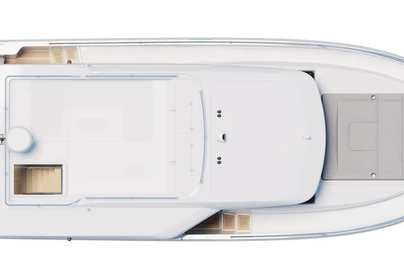 Slide: The Image of Top view of 2026 Beneteau Swift Trawler 37 Sedan, showcasing deck layout. - 24