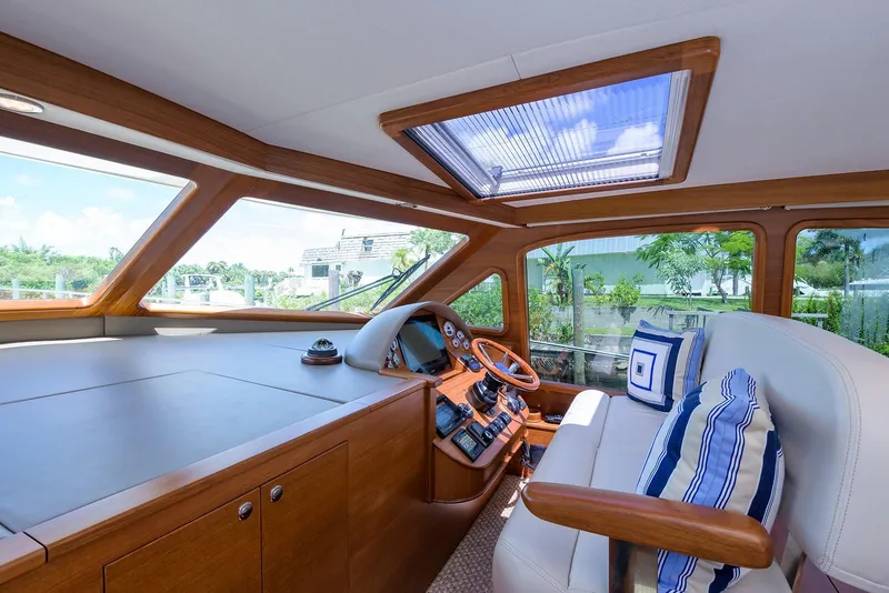 Slide: The Image of Luxurious bathroom interior of 2018 Palm Beach Motor Yachts PB55, featuring modern fixtures and wood accents. - 39