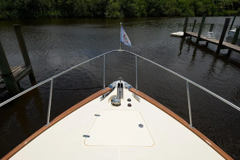 Slide: The Image of Luxurious interior of 2018 Palm Beach Motor Yachts PB55 with elegant seating and scenic views. - 21