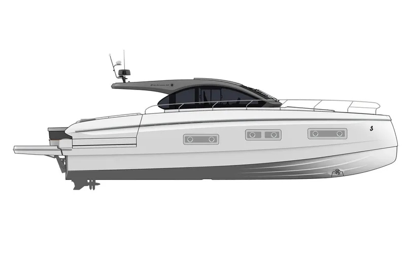 Slide: The Image of 2026 Beneteau Gran Turismo 50 yacht, sleek design, side view, modern luxury boat. - 25