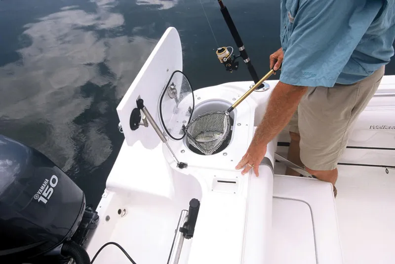 Slide: The Image of Manufacturer Provided Image: Man fishing on a 2015 Wellcraft 252 Fisherman boat with Yamaha 150 engine. - 18