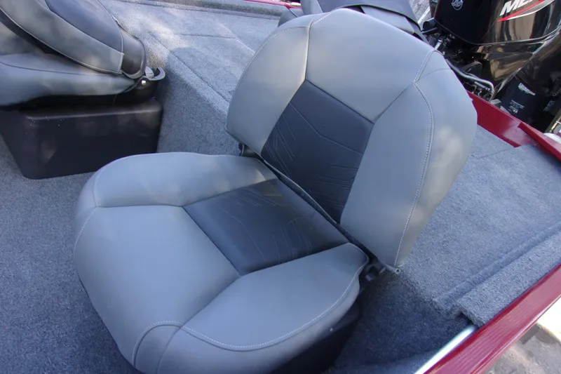 Slide: The Image of 2024 Bass Tracker Classic XL boat seat, gray upholstery, spacious design. - 8