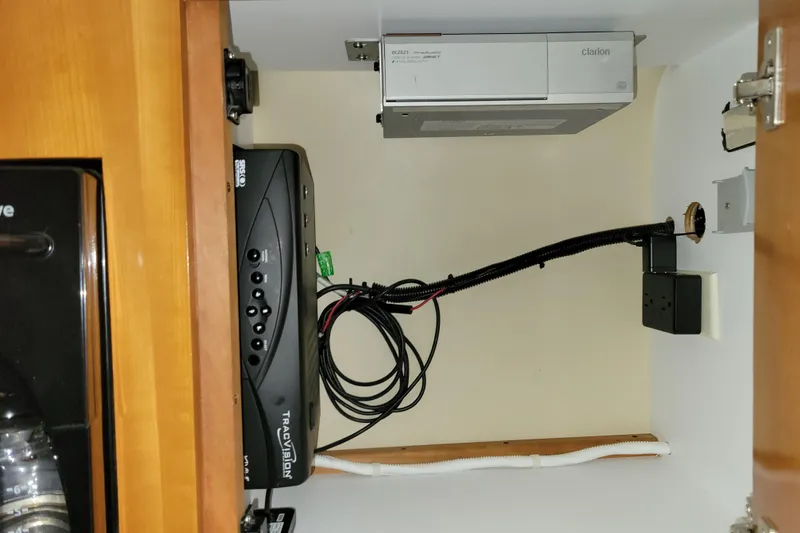 Slide: The Image of Bathroom interior of 2006 Carver 36 Mariner yacht with shower and porthole. - 44