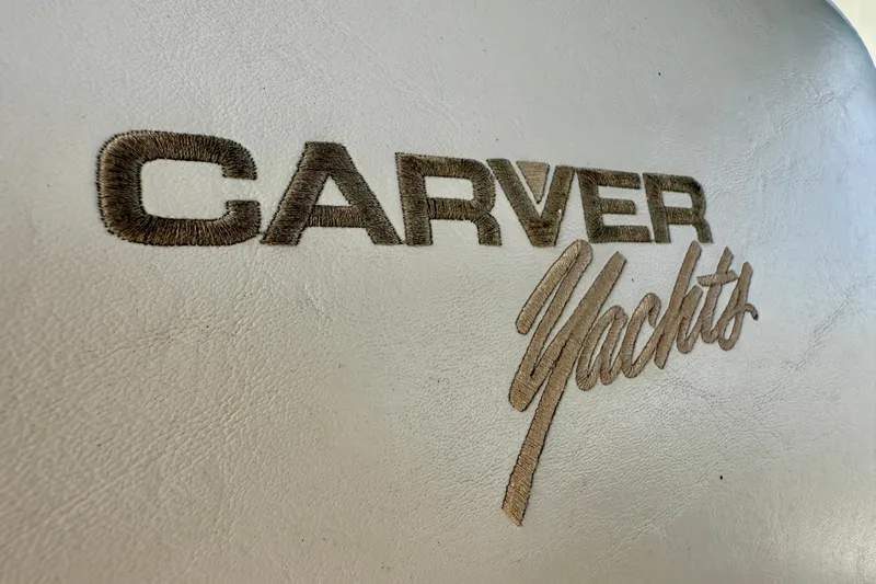 Slide: The Image of Carver Yachts logo on 1997 Carver 355 Aft Cabin Motor Yacht interior. - 12