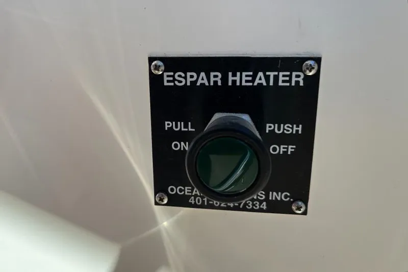 Slide: The Image of Espar heater control panel on a 2001 Northern Bay 36 boat. - 44