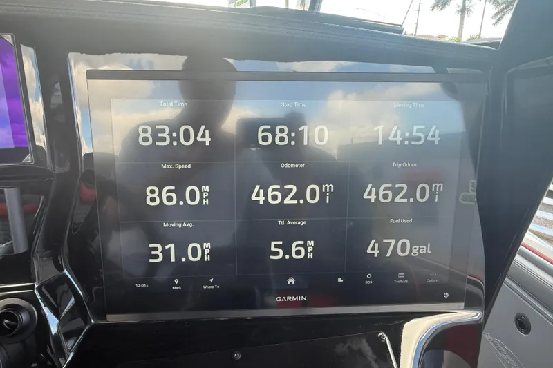 Slide: The Image of Display screen of 2026 Sunsation 34 CCX showing speed, odometer, and fuel data. - 27