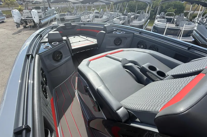 Slide: The Image of 2026 Sunsation 34 CCX boat interior with luxurious seating and modern design. - 36