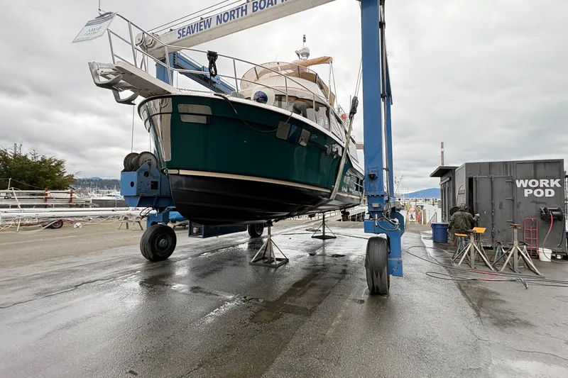 Slide: The Image of 2022 Ranger Tugs R-43 CB boat lifted at Seaview North Boat Yard. - 73