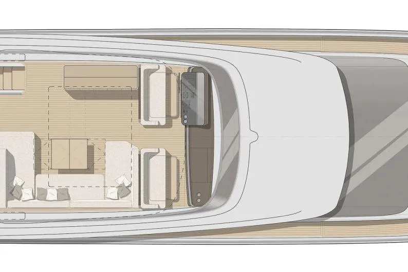Slide: The Image of Top view of 2026 Cranchi Settantotto 78 yacht interior layout design. - 53