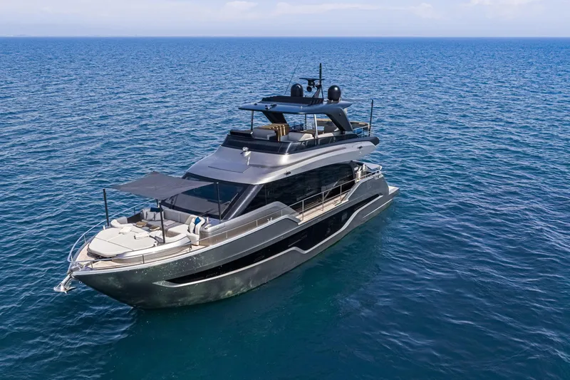 Slide: The Image of Luxury 2026 Cranchi Sessantasette 67 yacht cruising on open sea. - 16