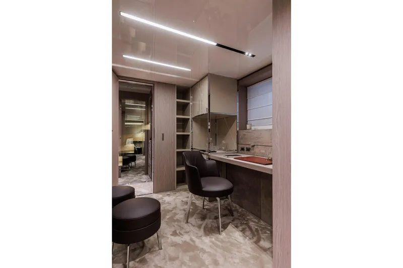 Slide: The Image of Luxurious interior of 2026 Cranchi Sessantasette 67 Corsa yacht with modern furnishings. - 17