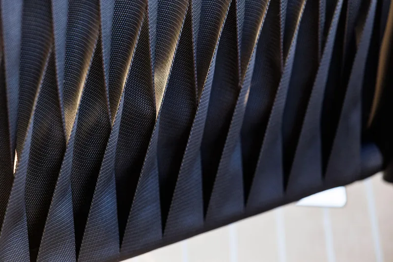 Slide: The Image of Close-up of textured black fabric detail on 2026 Cranchi Sessantasette 67 Corsa yacht. - 30