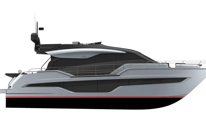 Slide: The Image of 2026 Cranchi Sessantasette 67 Corsa luxury yacht, sleek design, side view. - 50