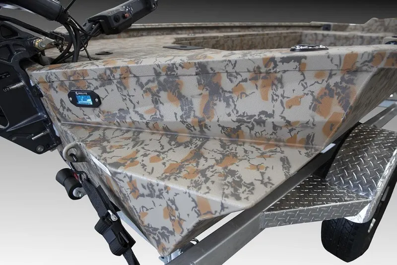 Slide: The Image of Manufacturer Provided Image: 2026 Xpress X18DB boat with camouflage pattern on a metal trailer. - 34