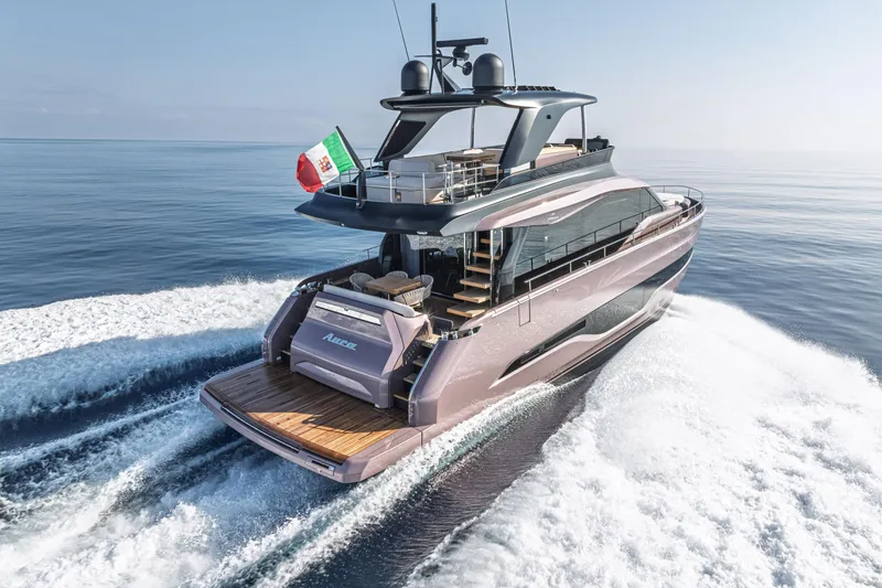 The Image of Luxurious 2026 Cranchi Sessantadue 62 yacht cruising on open sea. - 1