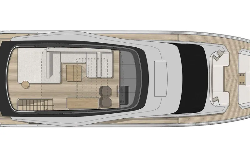 Slide: The Image of Top view of 2026 Cranchi Sessantadue 62 yacht layout, showcasing interior design. - 55