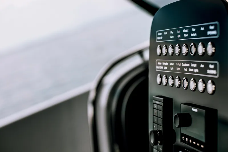 Slide: The Image of Control panel of 2026 Cranchi A46 Luxury Tender with ocean view. - 26