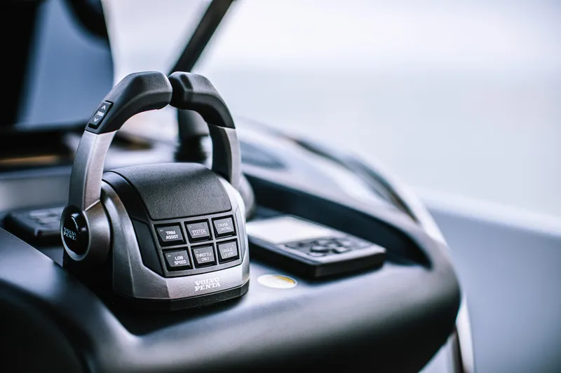 Slide: The Image of Control panel of 2026 Cranchi A46 Luxury Tender with Volvo Penta throttle. - 47