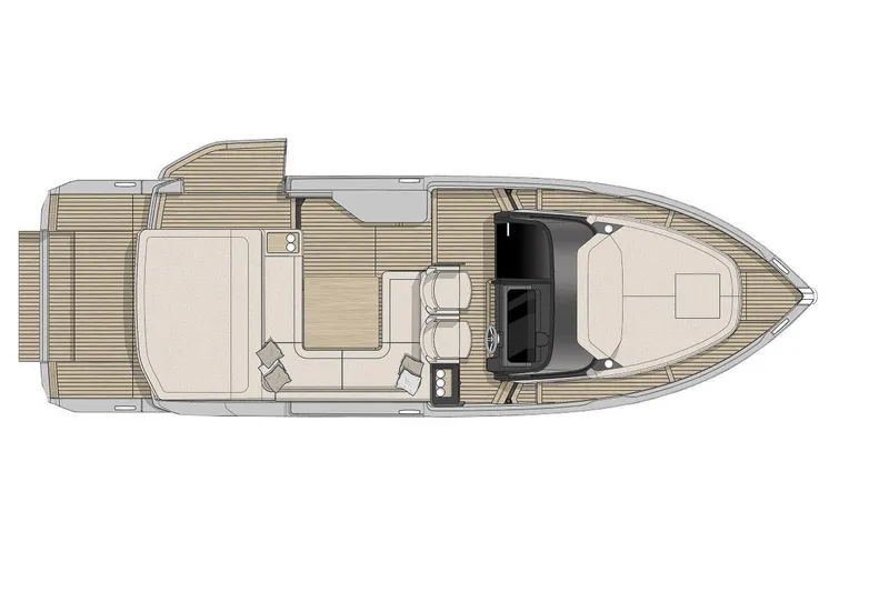 Slide: The Image of Top view of 2026 Cranchi A32 Luxury Tender boat layout design. - 47